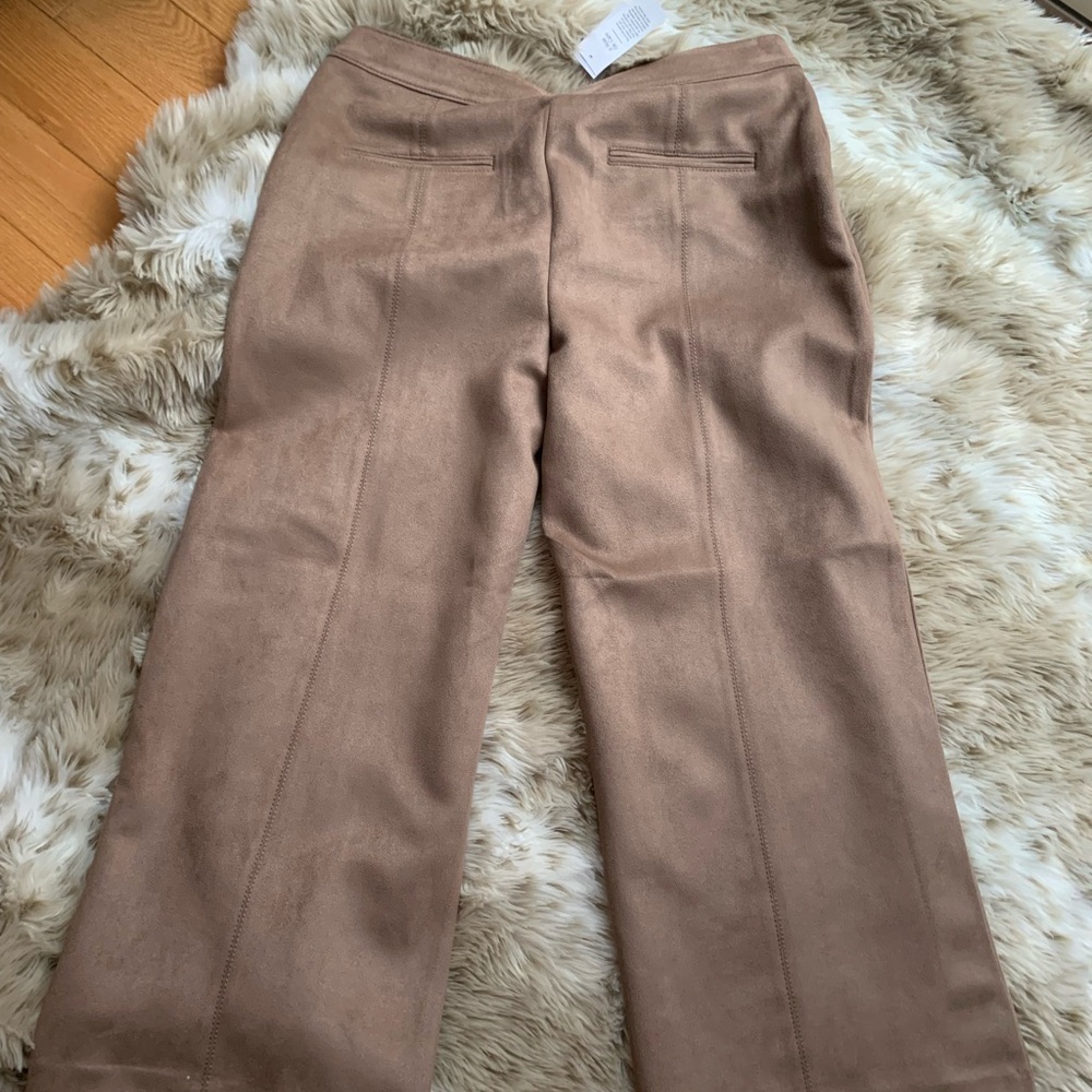 Ann Taylor Brand New Suede beige flare pants